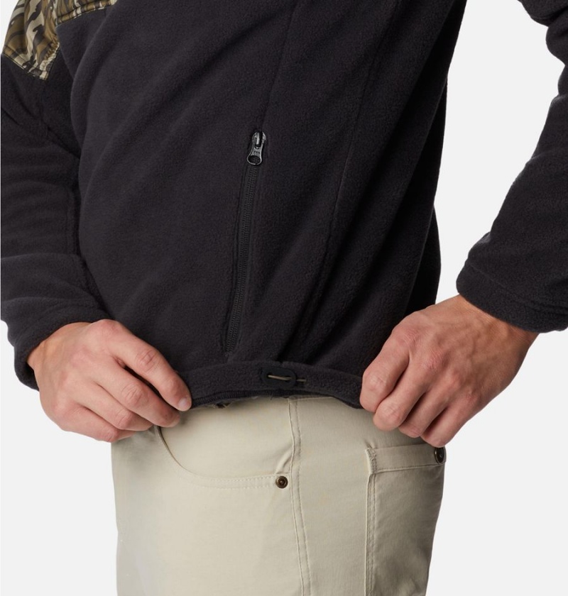 Columbia PHG Fleece Overlay 1/4 Zip Men's Pullover Black | HIJMYL-065