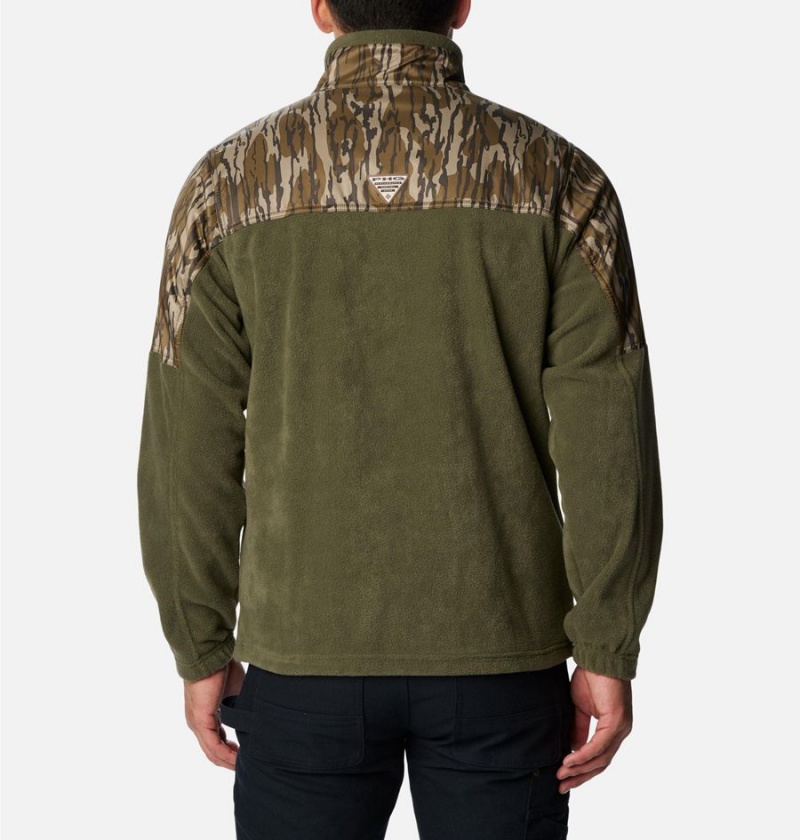 Columbia PHG Fleece Overlay 1/4 Zip Men's Pullover Olive | LVTUBJ-081