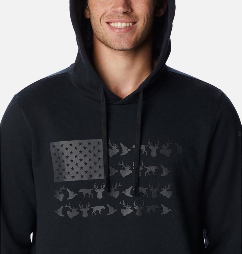 Columbia PHG Game Flag II Men's Hoodie Black | FUDABN-721