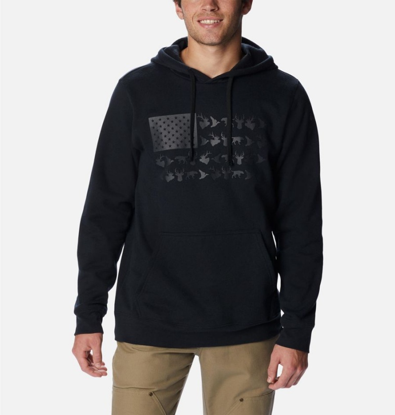 Columbia PHG Game Flag II Men\'s Hoodie Black | FUDABN-721