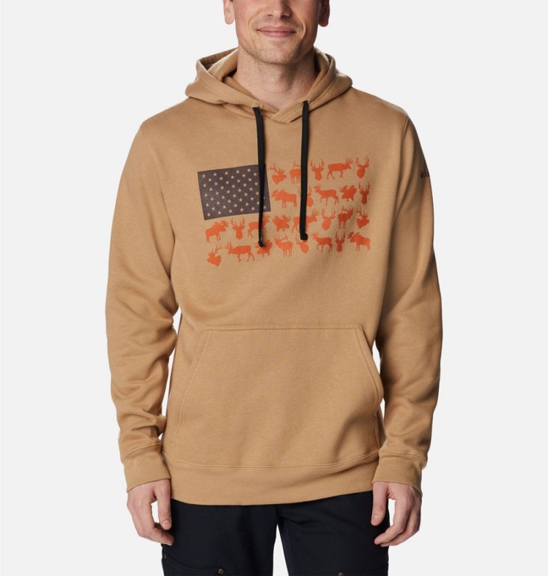 Columbia PHG Game Flag II Men\'s Hoodie Brown | ACGVHT-429