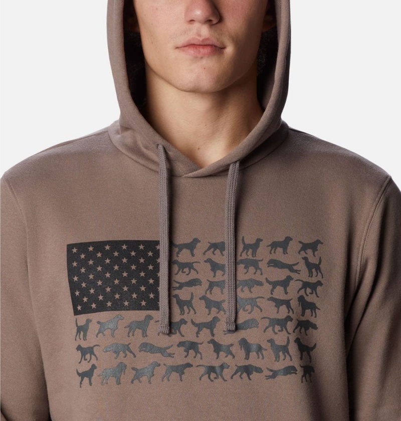 Columbia PHG Game Flag II Men's Hoodie Grey | SQKELG-943