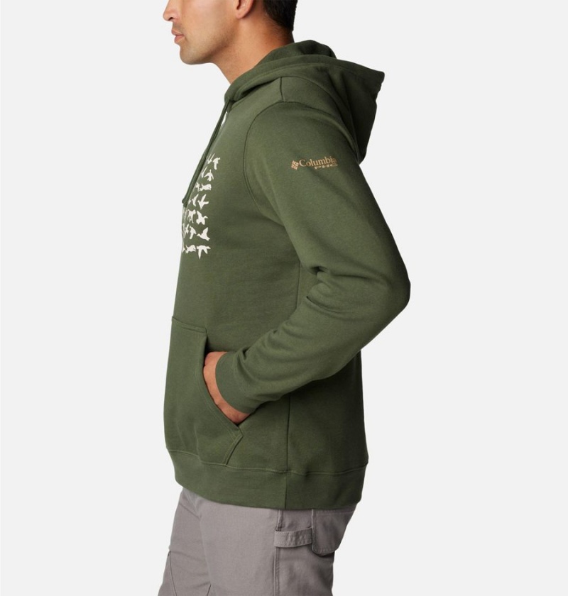 Columbia PHG Game Flag II Men's Hoodie Olive | FQHPSO-961