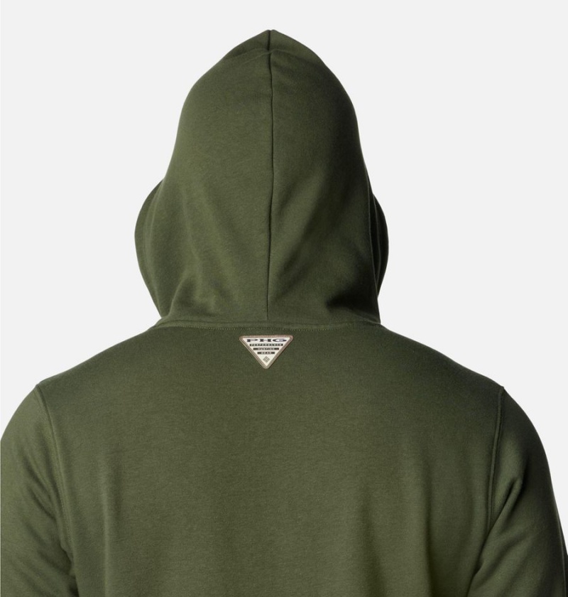 Columbia PHG Game Flag II Men's Hoodie Olive | FQHPSO-961