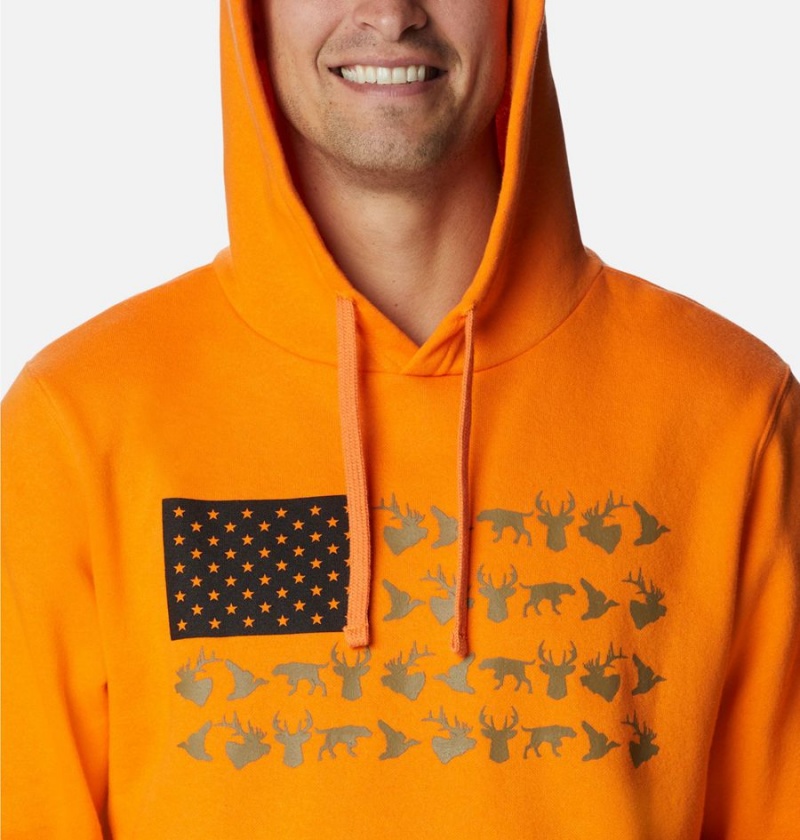 Columbia PHG Game Flag II Men's Hoodie Orange | UCRJOF-935