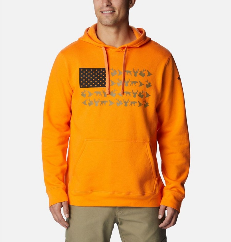 Columbia PHG Game Flag II Men\'s Hoodie Orange | UCRJOF-935