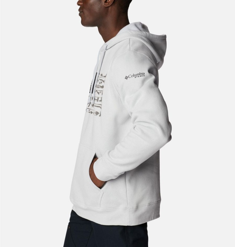 Columbia PHG Game Flag II Men's Hoodie White | GZNJCH-138