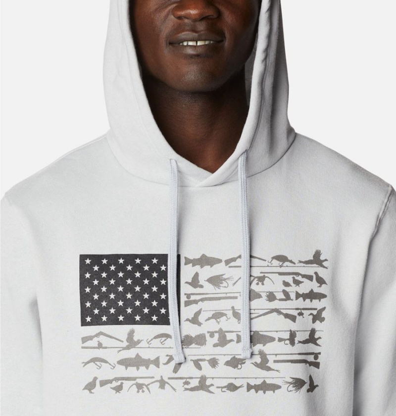 Columbia PHG Game Flag II Men's Hoodie White | GZNJCH-138