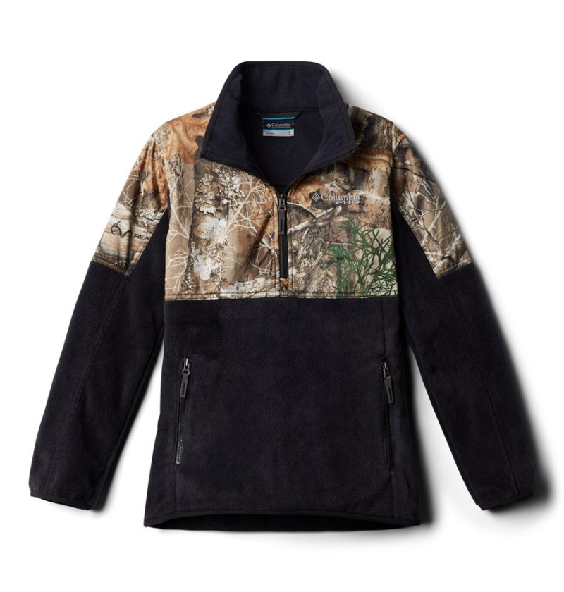 Columbia PHG Overlay 1/4 Zip Pullover Kids\' Fleece Black | VXCINY-716