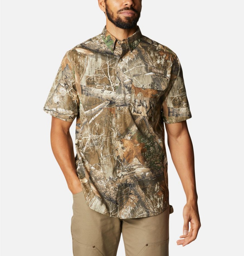 Columbia PHG Super Sharptail Short Sleeve Men\'s Shirt Brown | IKYARS-263