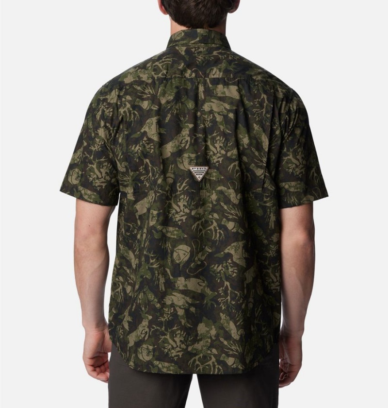 Columbia PHG Super Sharptail Short Sleeve Men's Shirt Olive | WAINOZ-610