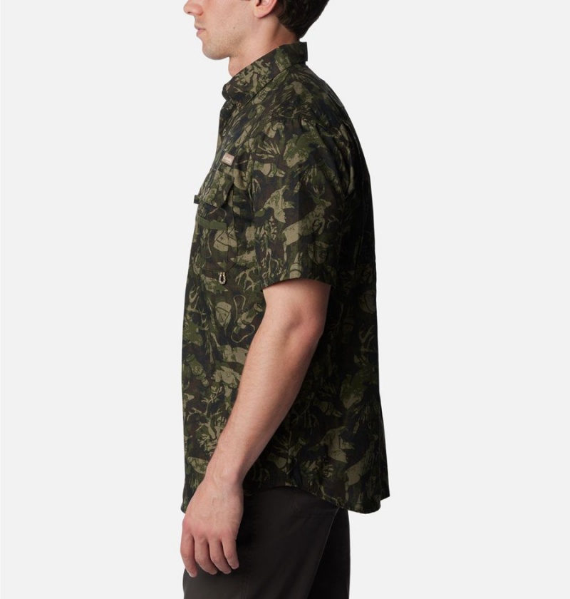 Columbia PHG Super Sharptail Short Sleeve Men's Shirt Olive | WAINOZ-610