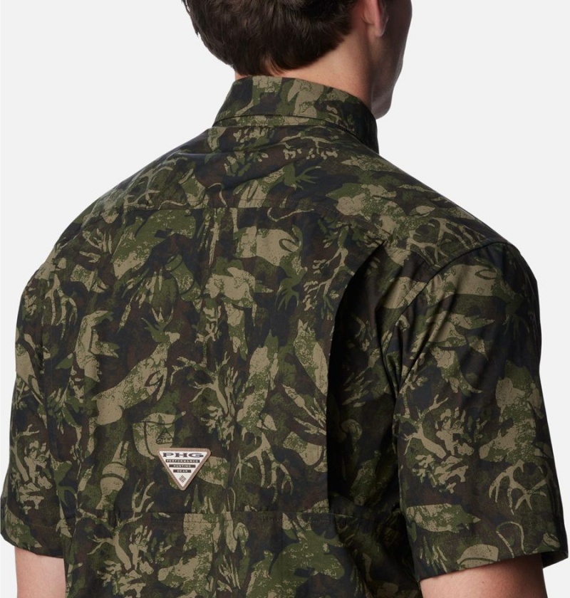 Columbia PHG Super Sharptail Short Sleeve Men's Shirt Olive | WAINOZ-610