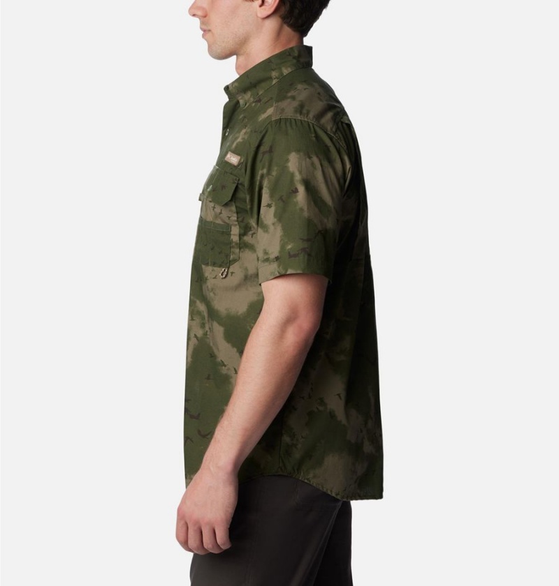 Columbia PHG Super Sharptail Short Sleeve Men's Shirt Olive | DGCZEU-683