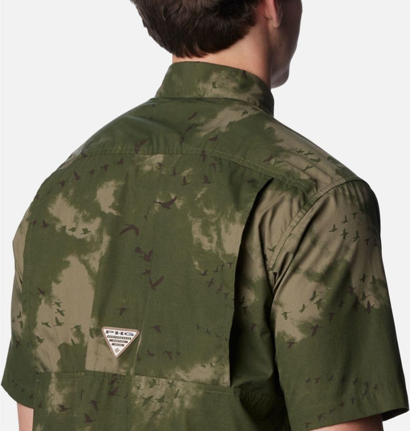 Columbia PHG Super Sharptail Short Sleeve Men's Shirt Olive | DGCZEU-683