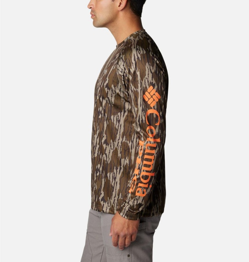 Columbia PHG Super Terminal Shot Long Sleeve Men's T-Shirt Brown | IAPUHS-471