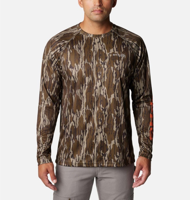 Columbia PHG Super Terminal Shot Long Sleeve Men\'s T-Shirt Brown | IAPUHS-471