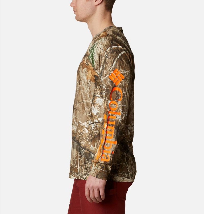 Columbia PHG Super Terminal Shot Long Sleeve Men's T-Shirt Brown | PNCDKB-406