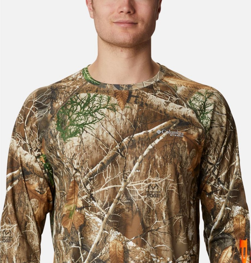 Columbia PHG Super Terminal Shot Long Sleeve Men's T-Shirt Brown | PNCDKB-406