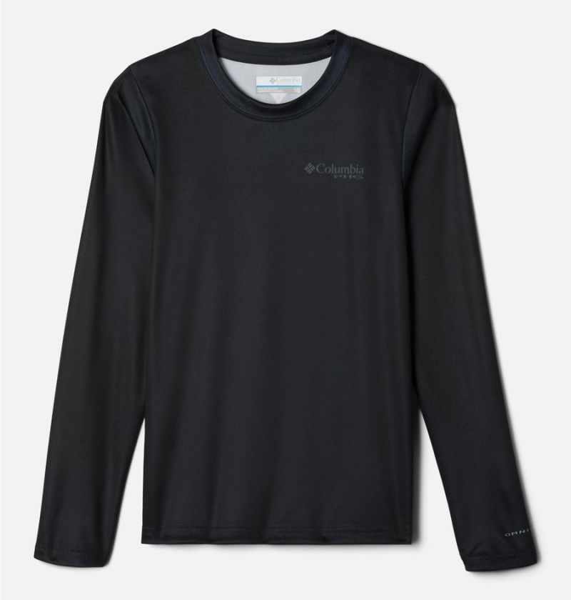 Columbia PHG Terminal Shot Game Flag Long Sleeve Kids\' T-Shirt Black | ZYLWVF-240
