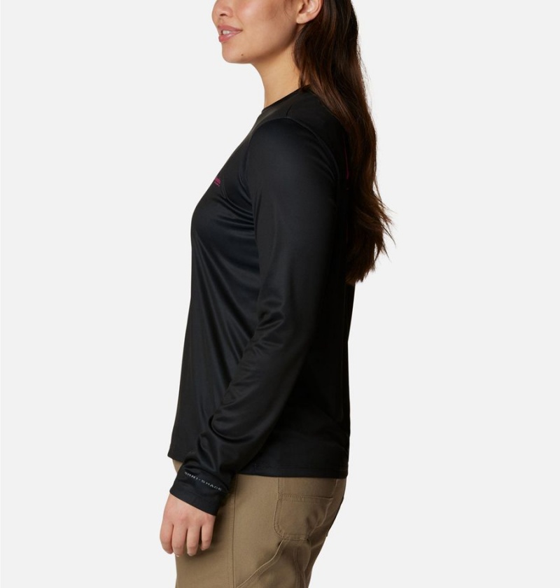 Columbia PHG Tough Shot Graphic Long Sleeve Women's T-Shirt Black | CVSYUL-413