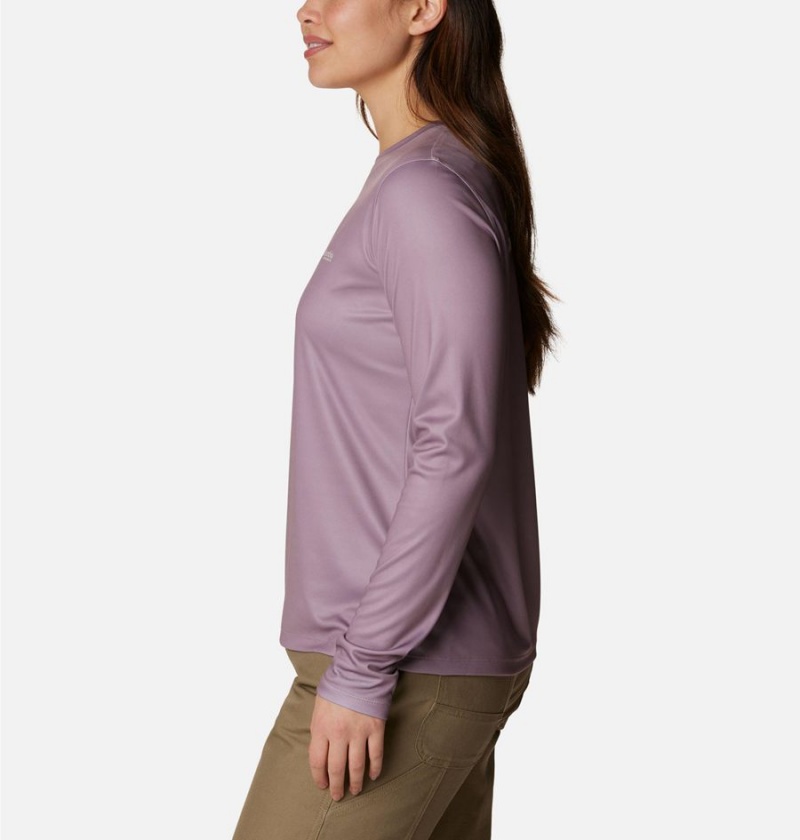 Columbia PHG Tough Shot Graphic Long Sleeve Women's T-Shirt Purple | FBWJMG-759