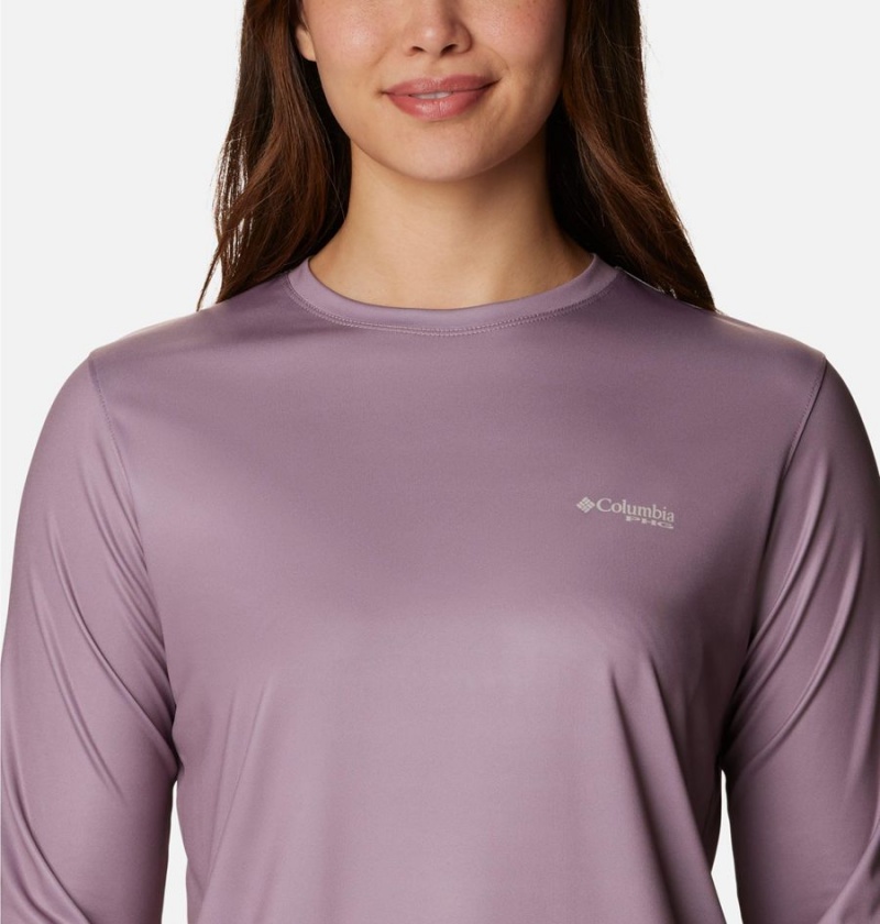 Columbia PHG Tough Shot Graphic Long Sleeve Women's T-Shirt Purple | FBWJMG-759