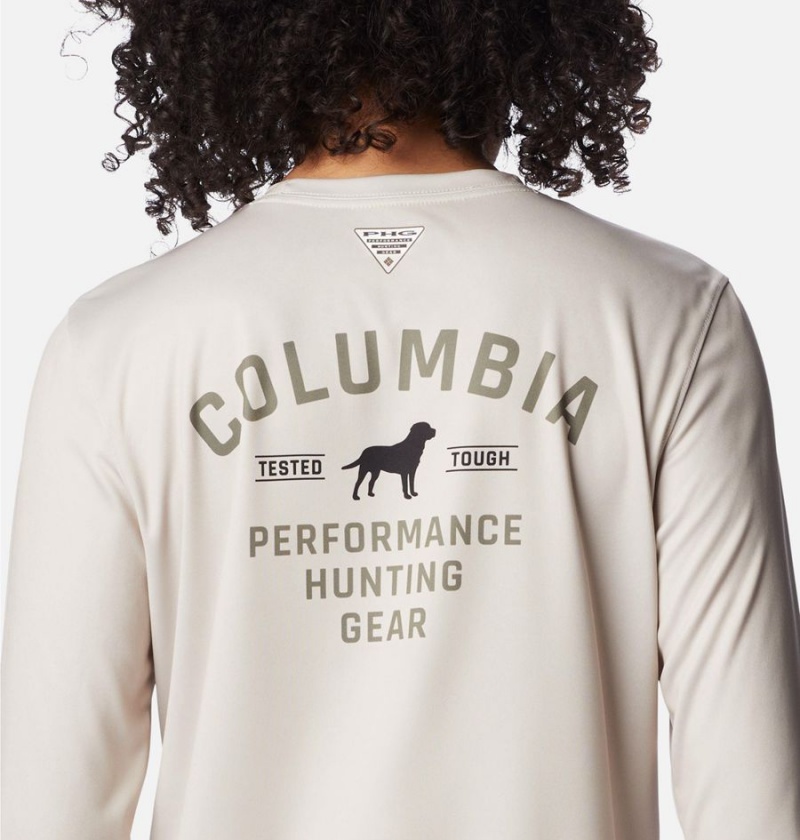 Columbia PHG Tough Shot Graphic Long Sleeve Women's T-Shirt Beige | KHTBIE-076