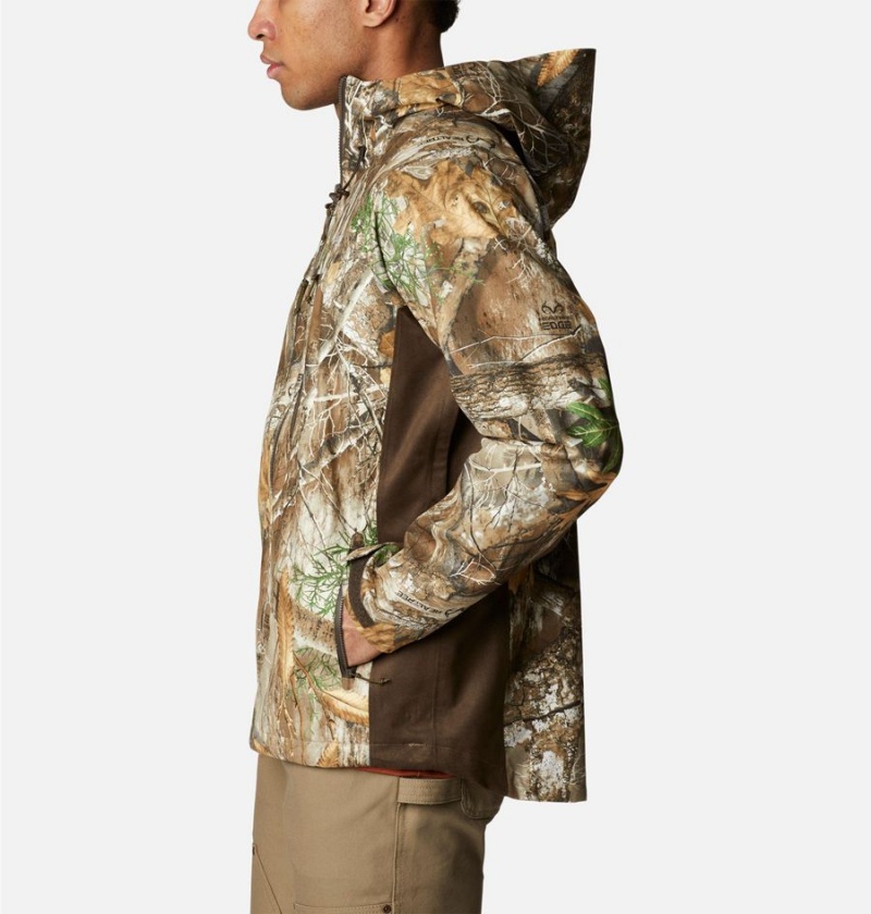 Columbia PHG Trophy Rack Silent Men's Rain Jacket Brown | QVFZRT-865