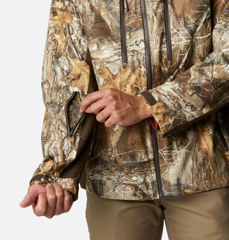 Columbia PHG Trophy Rack Silent Men's Rain Jacket Brown | QVFZRT-865