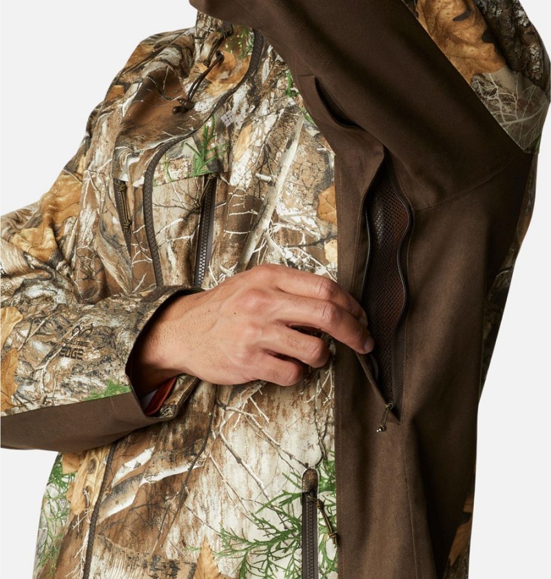 Columbia PHG Trophy Rack Silent Men's Rain Jacket Brown | QVFZRT-865