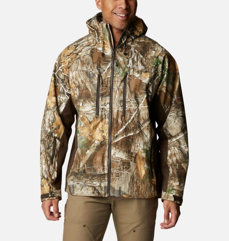 Columbia PHG Trophy Rack Silent Men\'s Rain Jacket Brown | QVFZRT-865