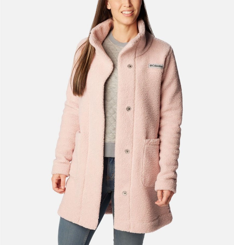 Columbia Panorama Long Women's Fleece Jacket Pink | BUWFIO-640