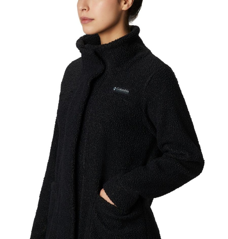 Columbia Panorama Long Women's Fleece Jacket Black | GHJYDF-519