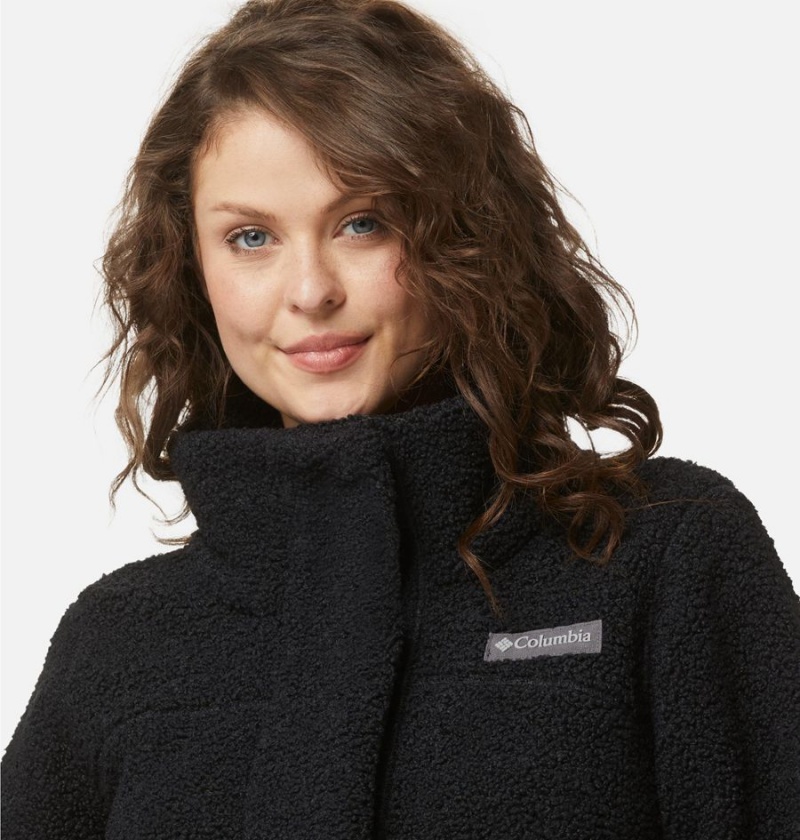 Columbia Panorama Long Women's Fleece Jacket Black | GHJYDF-519