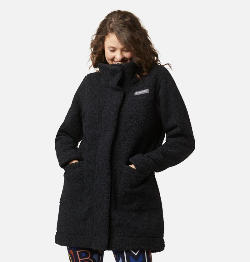 Columbia Panorama Long Women's Fleece Jacket Black | GHJYDF-519
