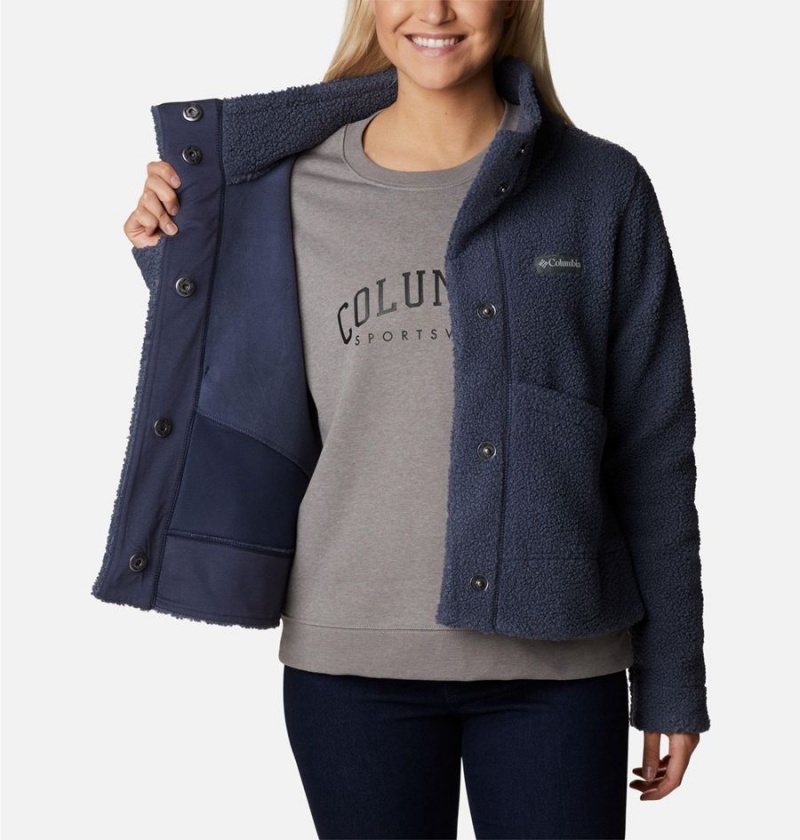 Columbia Panorama Snap Women's Fleece Jacket Navy | KGUOIR-564