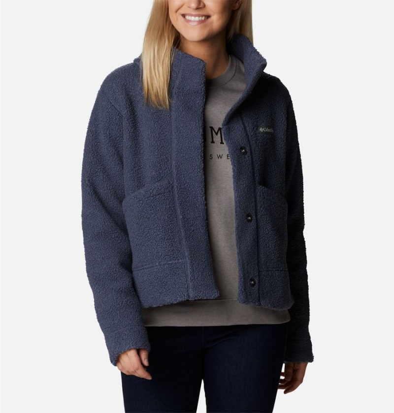 Columbia Panorama Snap Women's Fleece Jacket Navy | KGUOIR-564