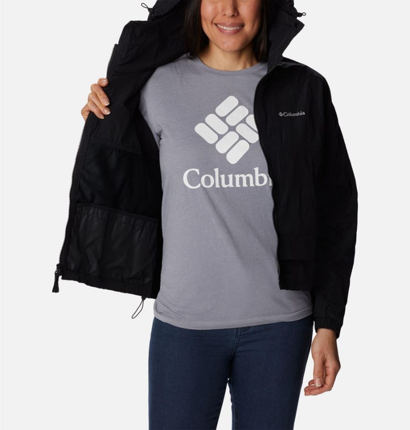 Columbia Paracutie Women's Windbreaker Black | DATEHG-309