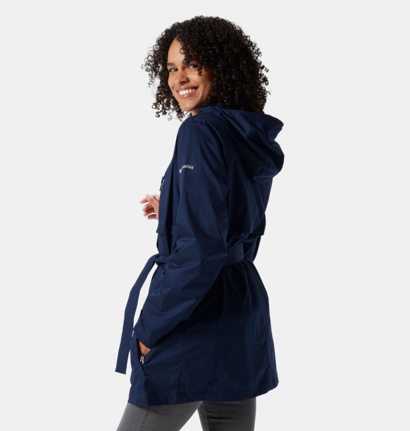 Columbia Pardon My Trench Women's Rain Jacket Navy | BGEXCO-631