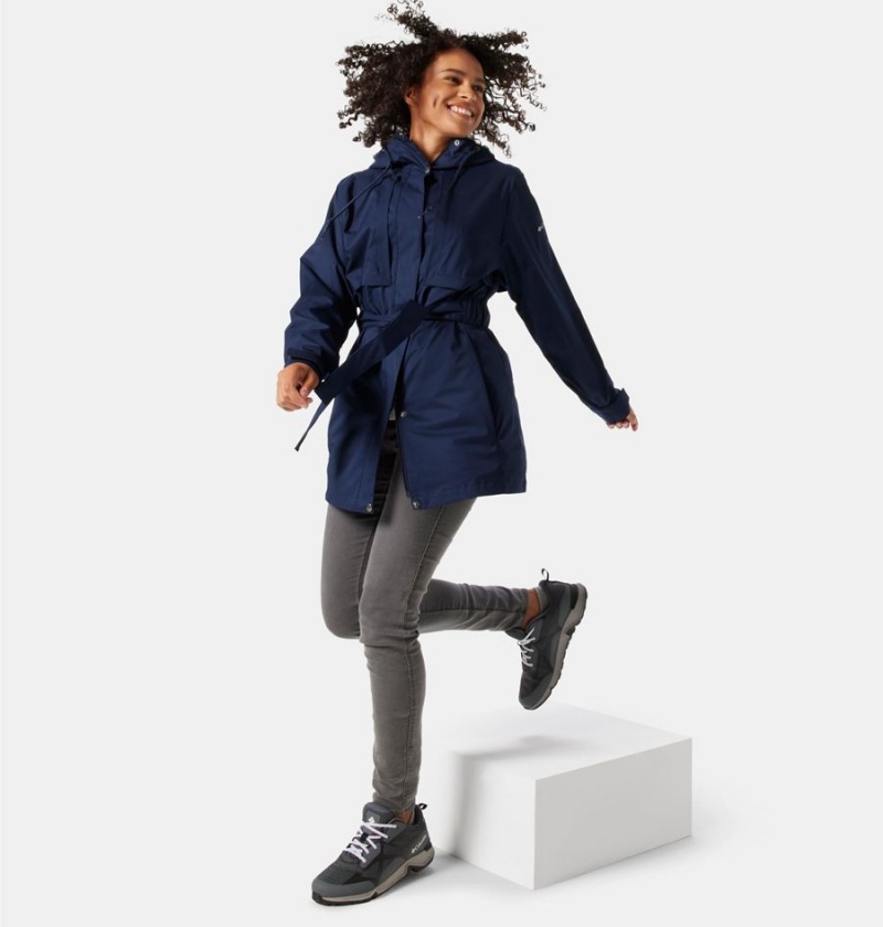 Columbia Pardon My Trench Women's Rain Jacket Navy | BGEXCO-631
