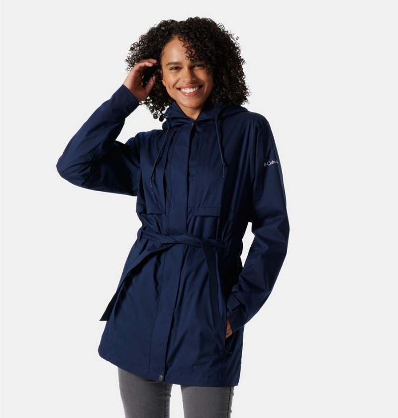 Columbia Pardon My Trench Women\'s Rain Jacket Navy | BGEXCO-631