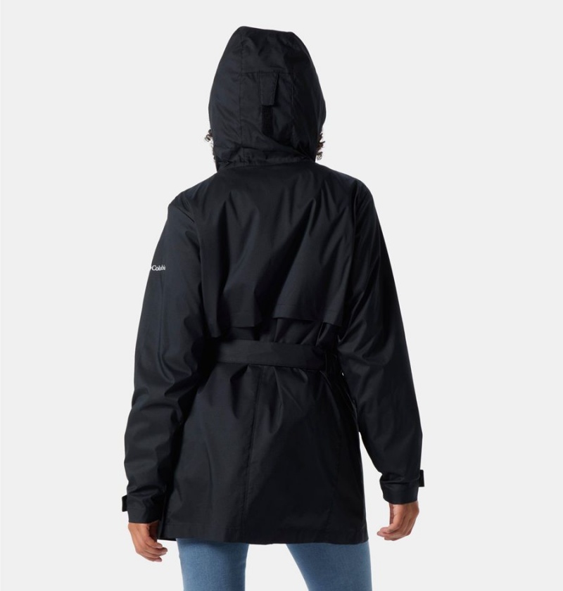 Columbia Pardon My Trench Women's Rain Jacket Black | QDOSAM-076