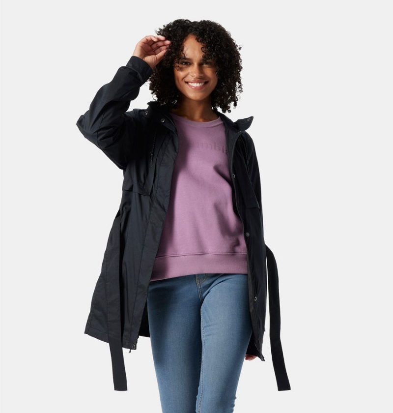 Columbia Pardon My Trench Women's Rain Jacket Black | QDOSAM-076