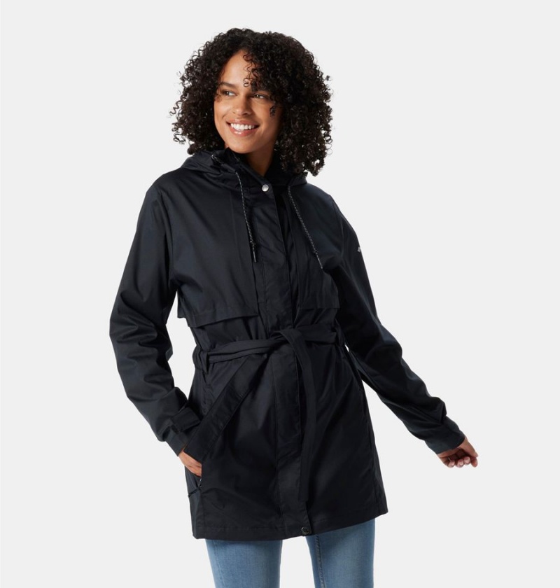 Columbia Pardon My Trench Women\'s Rain Jacket Black | QDOSAM-076