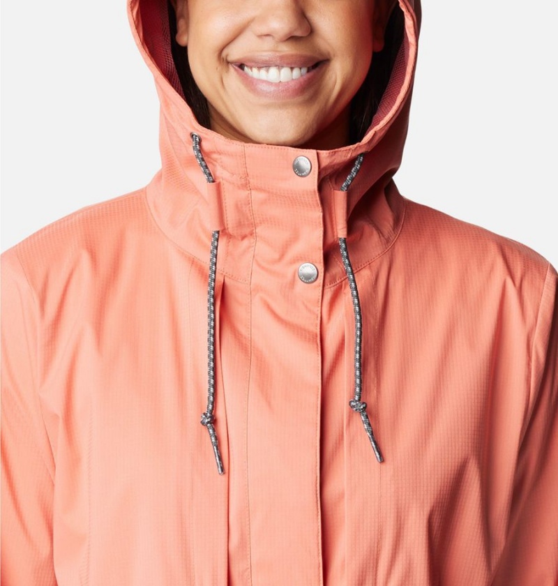 Columbia Pardon My Trench Women's Rain Jacket Coral | CLTMDW-795