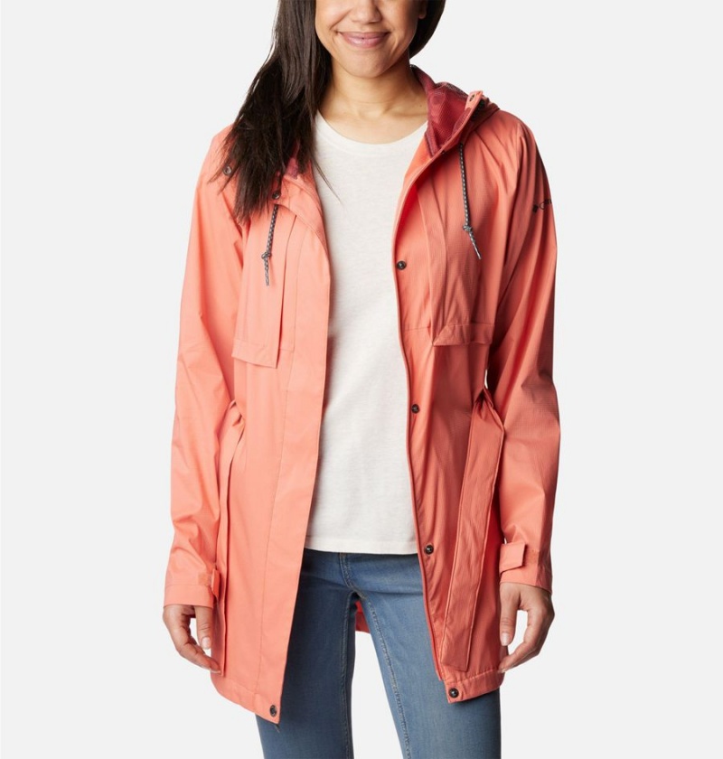 Columbia Pardon My Trench Women's Rain Jacket Coral | CLTMDW-795