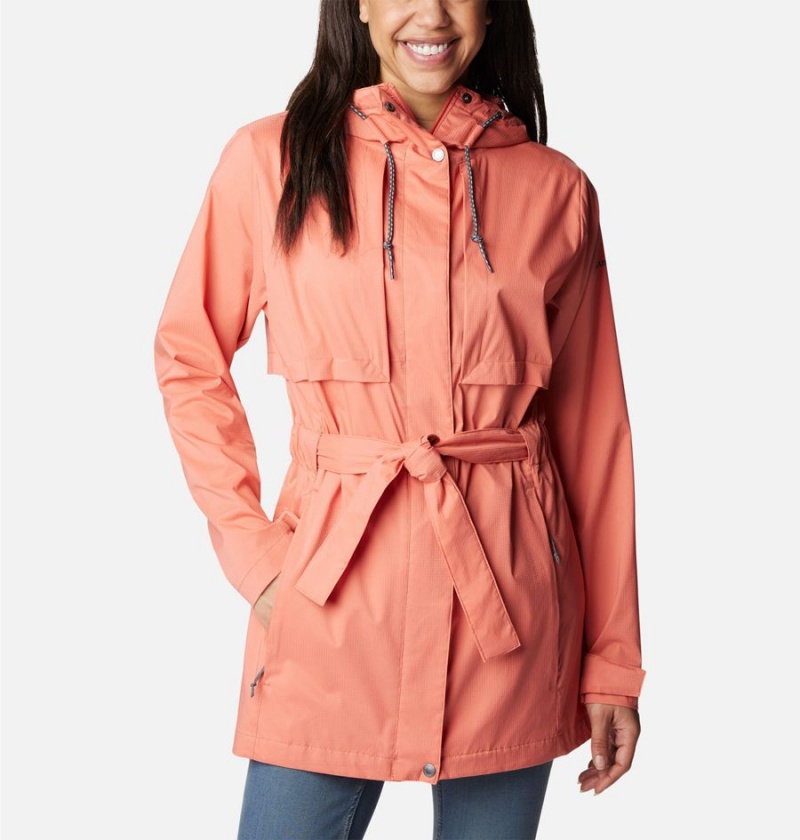 Columbia Pardon My Trench Women\'s Rain Jacket Coral | CLTMDW-795