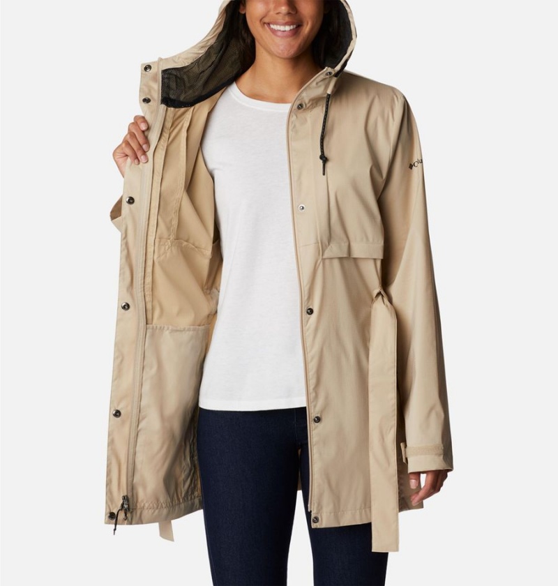 Columbia Pardon My Trench Women's Rain Jacket Khaki | PVHLZN-906