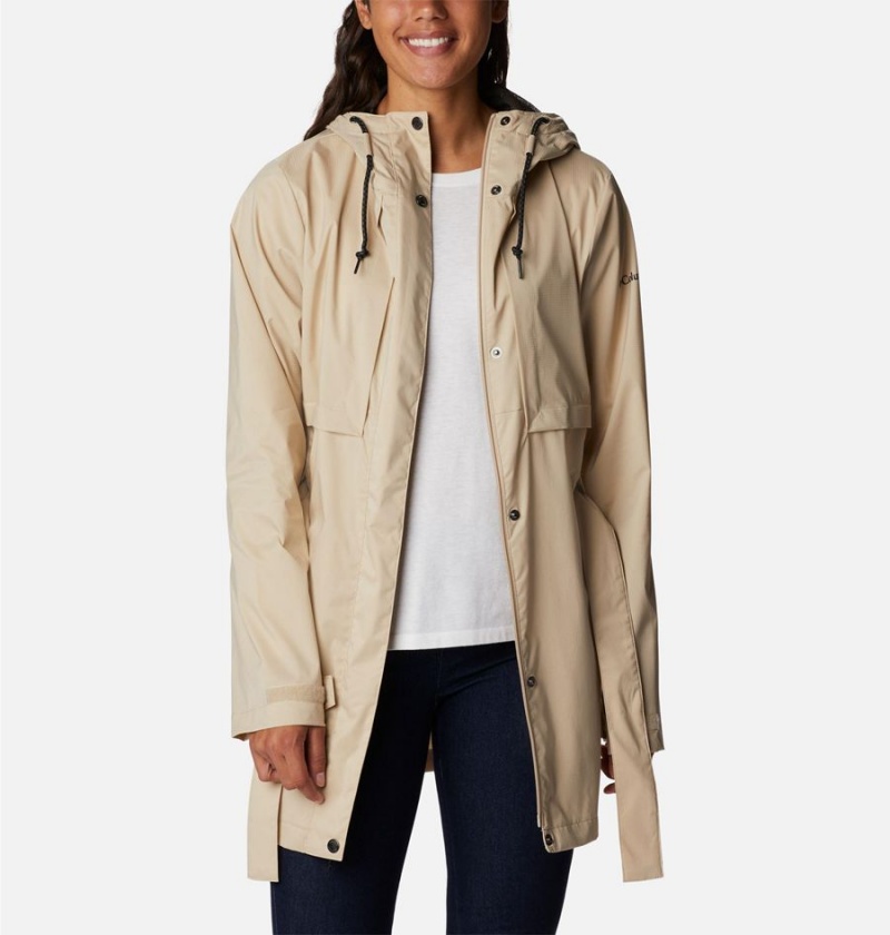 Columbia Pardon My Trench Women's Rain Jacket Khaki | PVHLZN-906